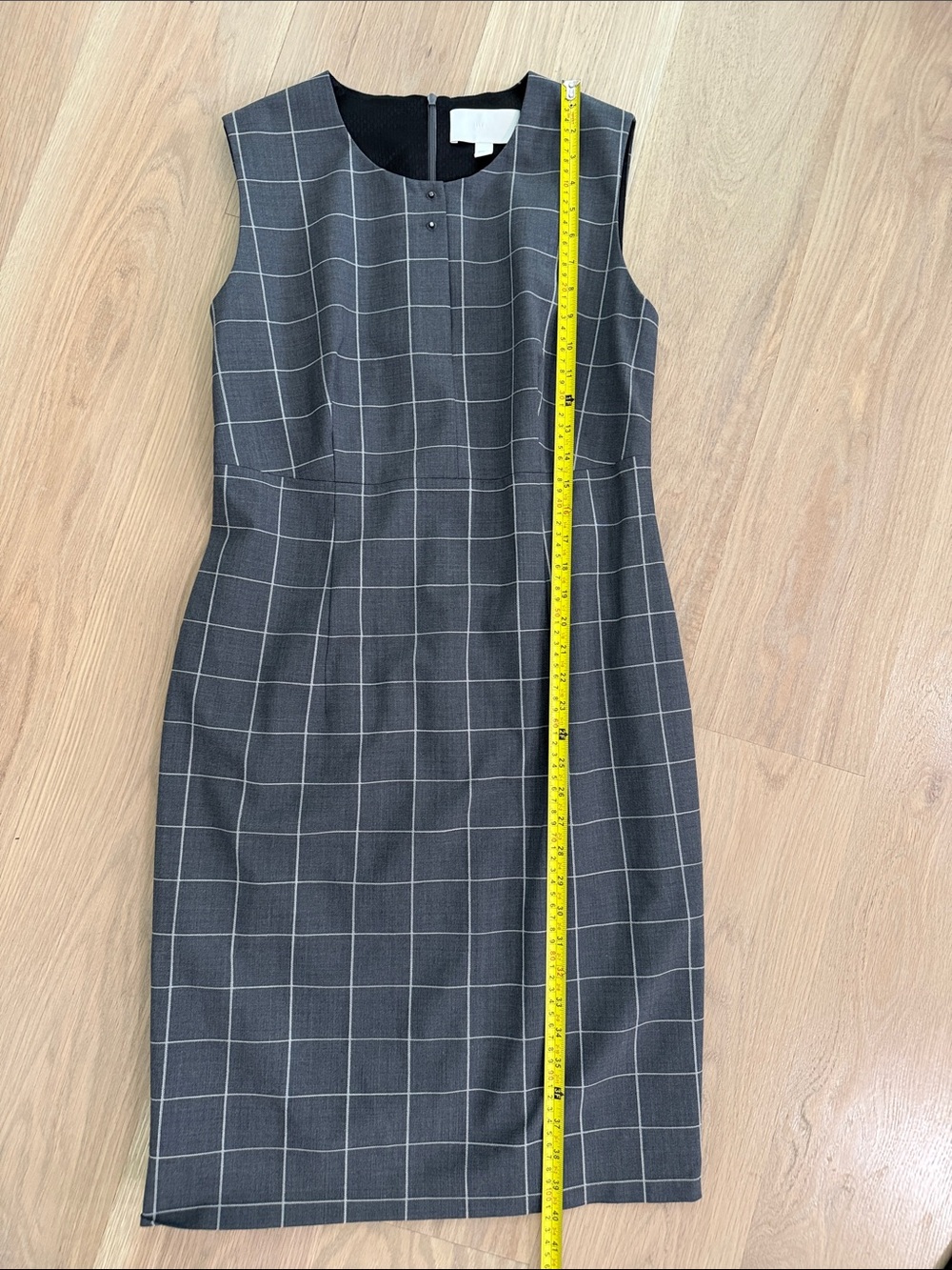 BOSS Hugo Boss Grey Windowpane 2-Piece Suit Set Dress & Blazer Size US 10 / FR - Picture 6 of 13